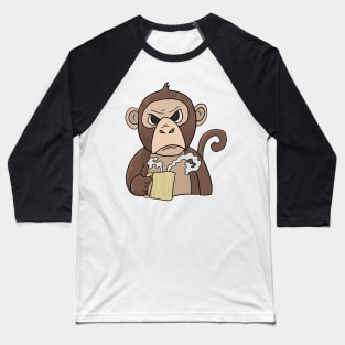 Grumpy little monkey with Coffee Morning Grouch Baseball T-Shirt